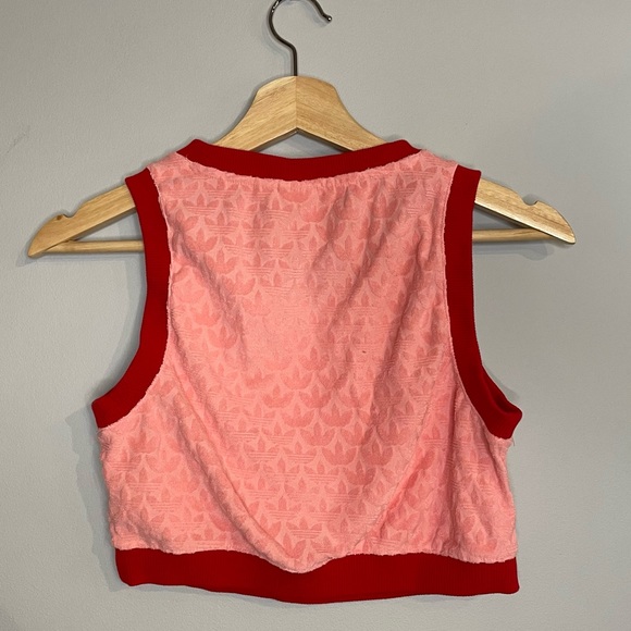 Adidas Originals Cropped Pink Velvet Top / Sport Bra - Picture 3 of 3